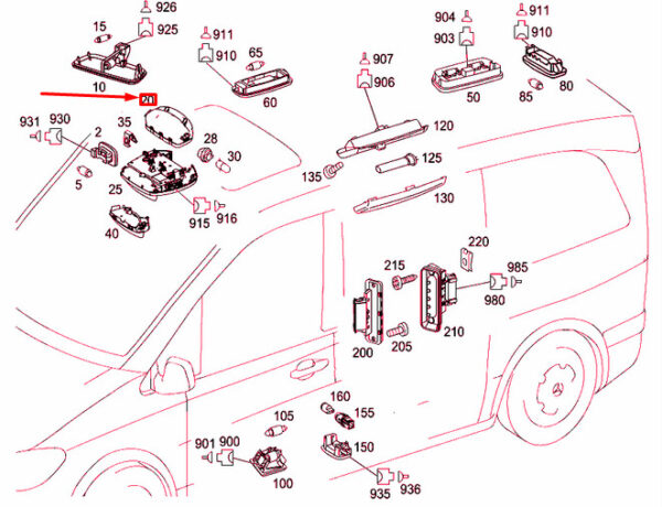 A90669505697J69 - NEW MERCEDES-BENZ VITO W639 FRONT UPPER RACK STORAGE A90669505697J69 ORIGINAL