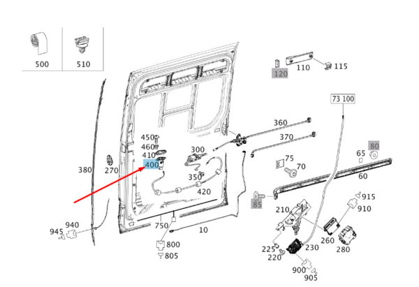 A9067660078 - Mercedes-Benz Sprinter W906 Sliding Door Control A9067660078 NEW ORIGINAL