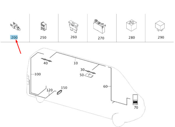 A9068210000 - NEW MERCEDES-BENZ SPRINTER W906 INTERIOR LAMP CONTACT SWITCH A9068210000