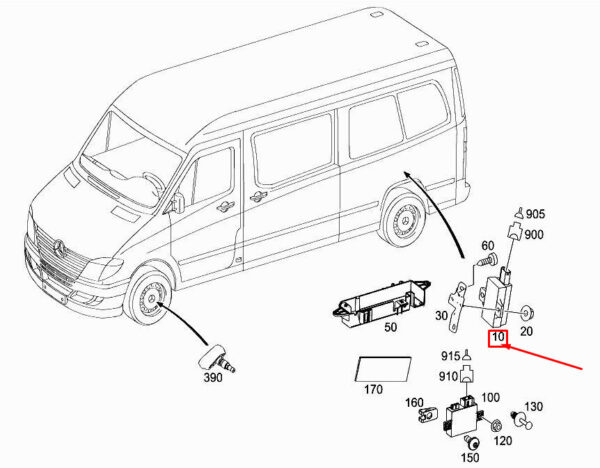 A9068270001 - NEW MERCEDES-BENZ SPRINTER 906 TPMS ANTENNA A9068270001