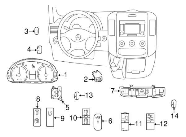 A90682701399B27 - NEW MERCEDES-BENZ SPRINTER CLASS INSTRUMENT PANEL BEZEL A90682701399B27