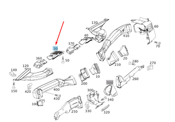 A9068300254 - NEW MB SPRINTER W906 DASH LONG-RANGE NOZZLE LEFT AIR VENT A9068300254 ORIGINAL