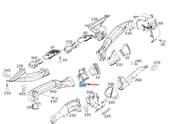 A9068311145 - Mercedes-Benz Sprinter W906 Air Channel Center Left A9068311145 NEW ORIGINAL