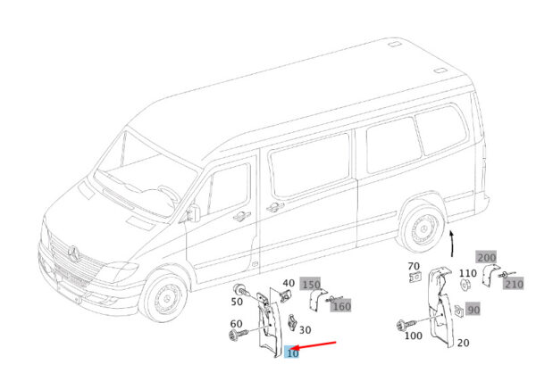 A90688232049051 - NEW MB SPRINTER W906 FRONT RIGHT MUDGUARD SPLASH SHIELD A90688232049051 ORIGINAL