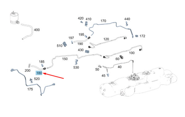 A9074708300 - MERCEDES-BENZ SPRINTER W907 Diesel Return Line Fuel Hose A9074708300 NEW GENUINE