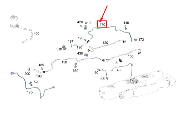 A9074763100 - MERCEDES-BENZ SPRINTER 907 FUEL SUPPLY LINE A9074763100 NEW GENUINE