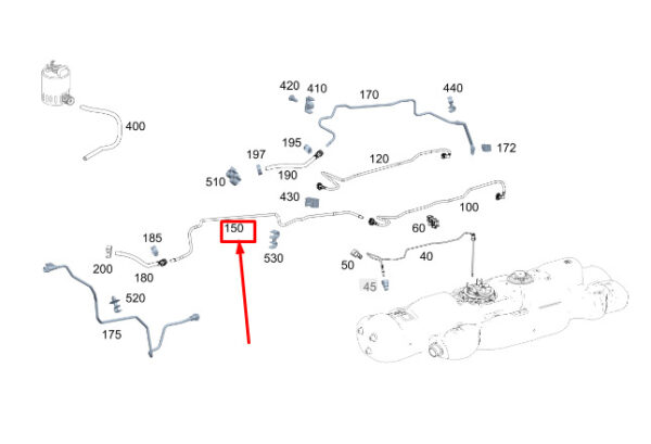 A9074764800 - New Mercedes-Benz Sprinter 907 Fuel Return Line A9074764800 Genuine