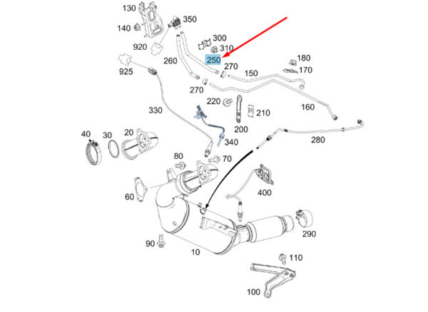 A9074930000 - NEW MB SPRINTER W907 EXHAUST DELIVERY LINES MOLDED HOSE A9074930000 ORIGINAL