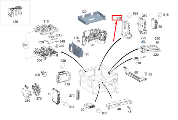 A9075402605 - Fuse box for Mercedes-Benz Sprinter 907 A9075402605, original part