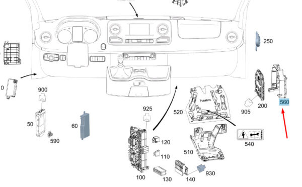 A9075451500 - NEW MB SPRINTER W907 FOOTWELL FIREWALL CENTER BRACKET A9075451500 ORIGINAL