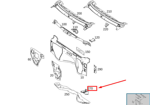 A9076203600 - Mercedes-Benz Sprinter 907 bonnet mount A9076203600, original part