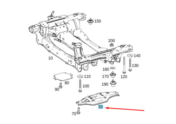 A9076220800 - NEW MB SPRINTER 907 FRONT CARRIER RIGHT LOWER MOUNTING PLATE A9076220800