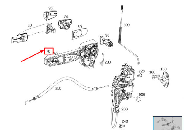 A9077600500 - Mercedes-Benz Sprinter 907 door handle base front right A9077600500 NEW ORIGINAL