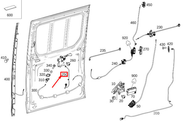 A9077602000 - Mercedes-Benz Sprinter 907 sliding door drive right A9077602000 NEW ORIGINAL