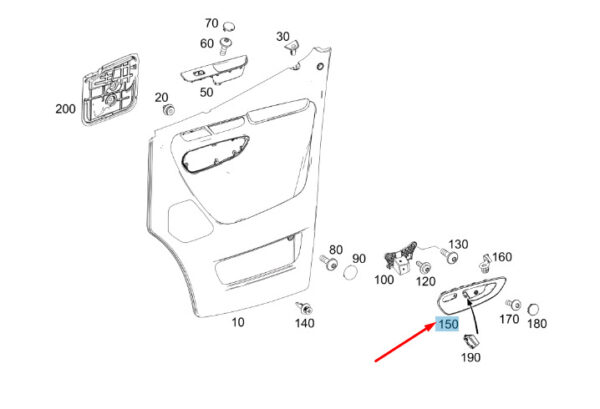 A90776055009051 - NEW MB SPRINTER W907 FRONT RIGHT INNER OPERATION HANDLE A90776055009051 ORIGINAL