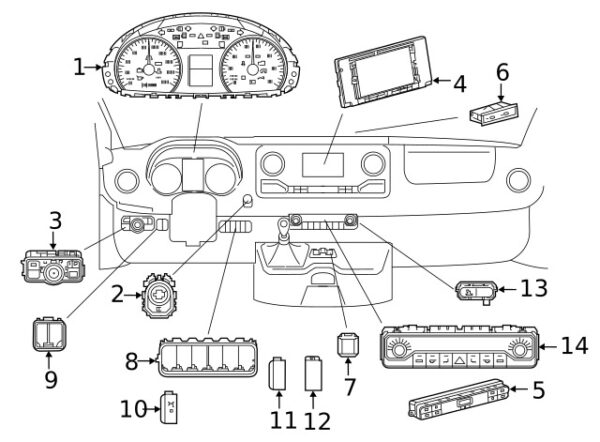 A90782000009107 - NEW MERCEDES-BENZ SPRINTER CLASS INNER DASHBOARD PANEL CAP A90782000009107