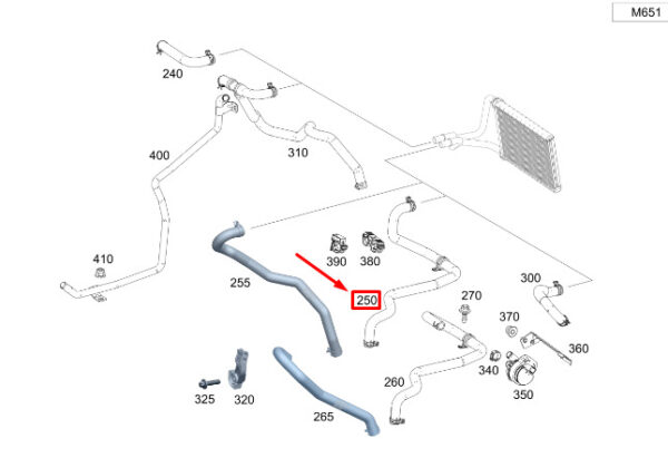 A9078300001 - Mercedes-Benz Sprinter 907 Heat Exchanger Mold Hose A9078300001 NEW ORIGINAL