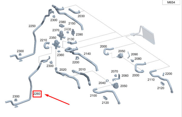 A9078301102 - Mercedes-Benz Sprinter 907 heating water return line A9078301102 NEW ORIGINAL