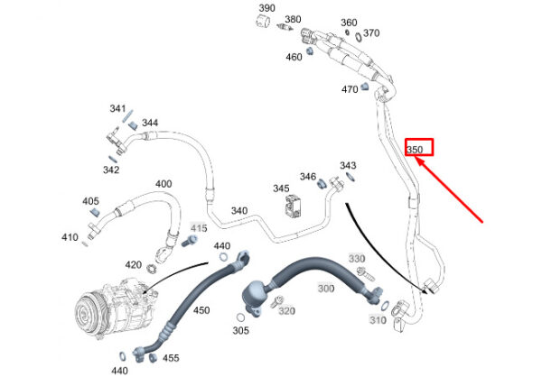 A9078302400 - Mercedes-Benz Sprinter 907 A/C Refrigerant Line A9078302400 NEW ORIGINAL