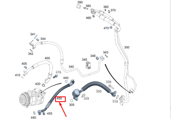 A9078309901 - Mercedes-Benz Sprinter 907 A/C Compressor Line A9078309901 NEW ORIGINAL