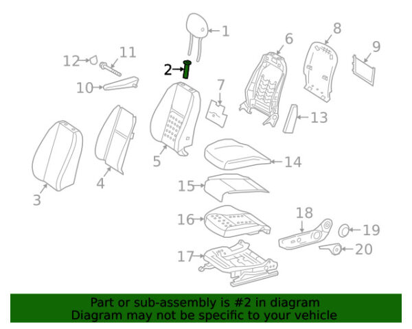 A90797000009E80 - NEW MERCEDES-BENZ SPRINTER CLASS REAR HEADREST MANUAL A90797000009E80