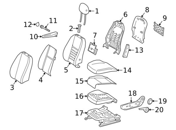 A90797000009E80 - NEW MERCEDES-BENZ SPRINTER CLASS REAR HEADREST MANUAL A90797000009E80