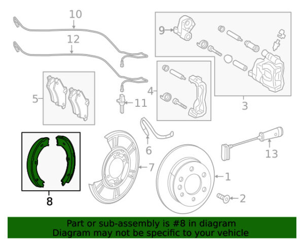 A9104202600 - NEW MERCEDES-BENZ SPRINTER CLASS REAR PARKING BRAKE SHOE A9104202600 GENUINE