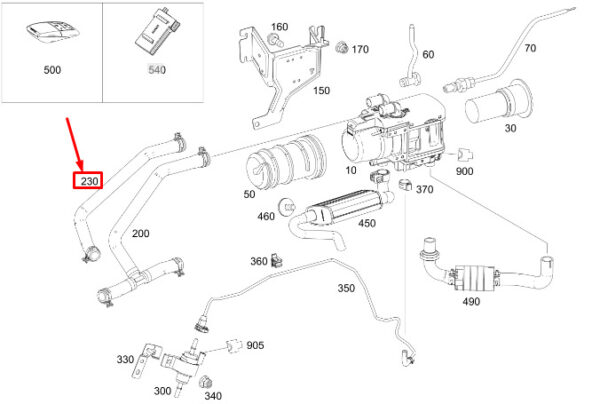A9108303300 - Mercedes-Benz Sprinter 907 Mold Hose A9108303300 NEW ORIGINAL