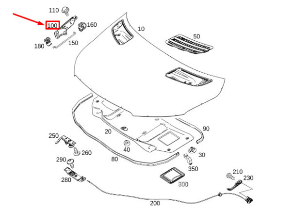 A9108803100 - MB SPRINTER 907 bonnet hinge front right A9108803100 EW ORIGINAL