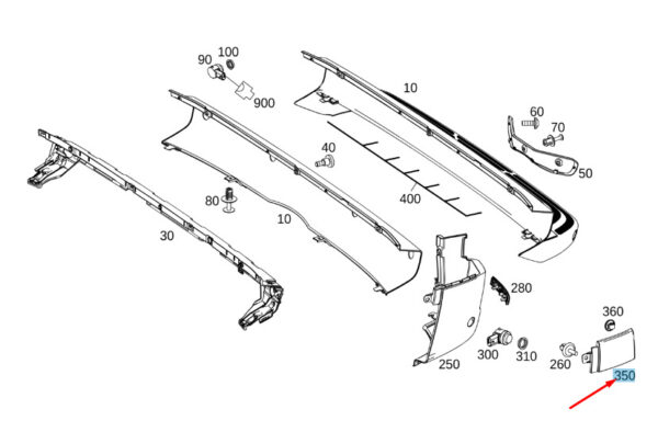 A91088038009K83 - MB SPRINTER W907 rear bumper cover right A91088038009K83 NEW ORIGINAL