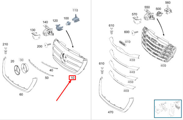 A91088528009K83 - Mercedes-Benz Sprinter 907 Radiator Grille A91088528009K83 NEW ORIGINAL