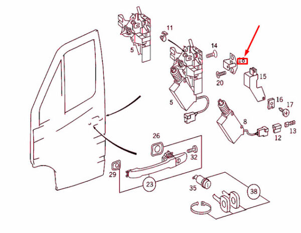 A9737200031 - NEW MERCEDES-BENZ SPRINTER 903 DOOR STRIKER PIN A9737200031 ORIGINAL