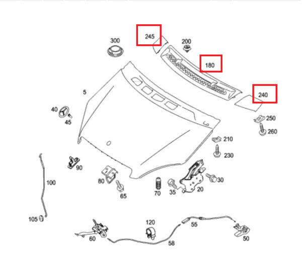 KITA1698300075 - New Genuine Mercedes Benz A Class W169 Front Windshield Water Drain Covers OEM