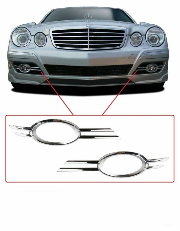 KITA2118851174 - New Genuine MERCEDES BENZ MB E W211 Front LCI Bumper Chrome Grill Cover Set OEM