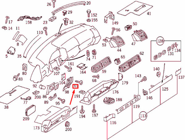 N000000000461 - NEW MERCEDES-BENZ S W140 INSTRUMENT PANEL SELF TAPPING SCREW N000000000461