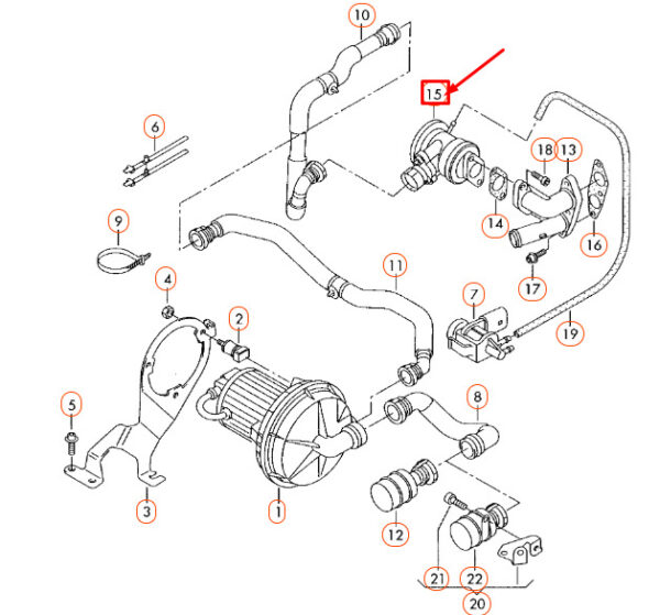 022131101E - NEW AUDI TT 8N SECONDARY AIR PUMP KOMBI VALVE 022131101E ORIGINAL