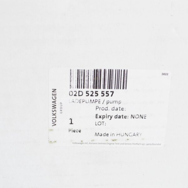 02D525557 - NEW AUDI TT 8N REAR PRE-CHARGING PUMP 02D525557 ORIGINAL