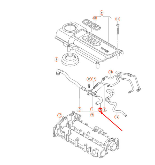 03C103493AG - NEW AUDI A3 8P ENGINE VENT HOSE 03C103493AG ORIGINAL