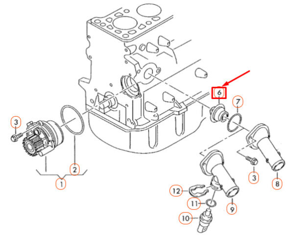 03G121113 - NEW AUDI A3 8P COOLANT REGULATOR 03G121113