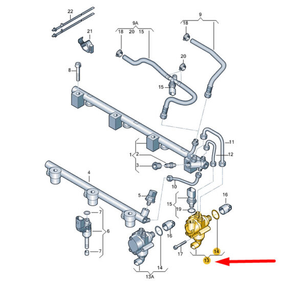 03H127025 - NEW AUDI Q7 4L HIGH PRESSURE FUEL PUMP 03H127025 ORIGINAL