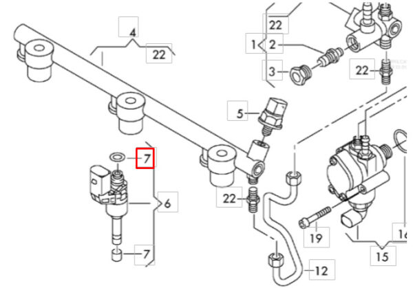 03H198149 - NEW AUDI Q7 4L FUEL INJECTOR O-RING KIT 03H198149 ORIGINAL