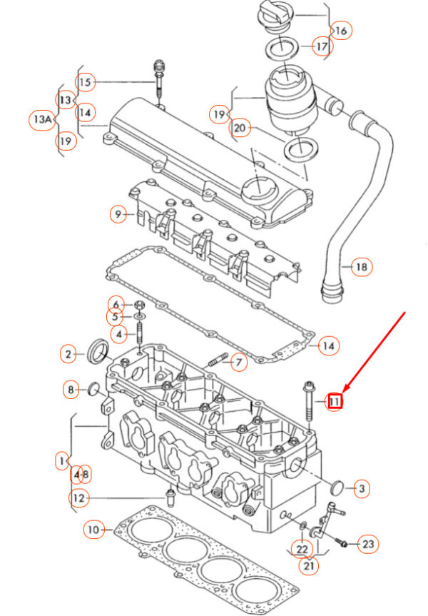 06A103384C - AUDI A3 8P Cylinder Head Socket Head Bolt 06A103384C ORIGINAL