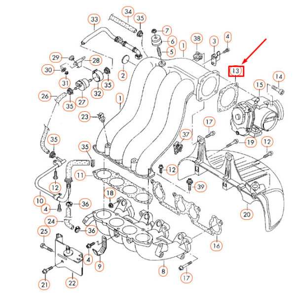 06A129748A - NEW VW BEETLE 9C THROTTLE BODY MOUNT GASKET 06A129748A ORIGINAL