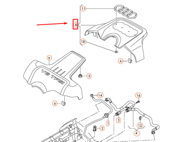 06E103926N - AUDI A4 B8 Rear Engine Cover 06E103926N ORIGINAL