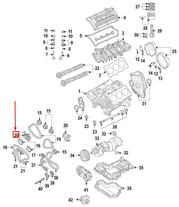 06E109218AQ - NEW AUDI A6 AVANT C6 RIGHT UPPER TIMING CHAIN TENSIONER 06E109218AQ ORIGINAL