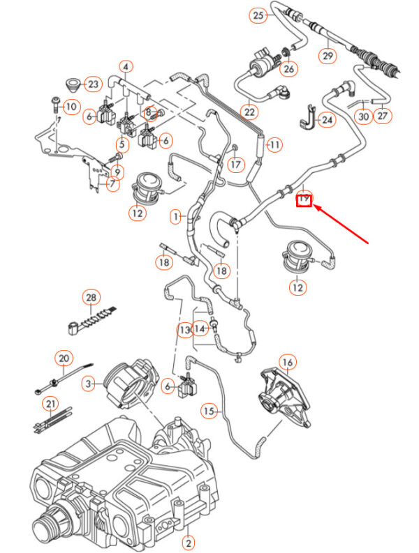 06E133773DD - AUDI A6 C7 Vacuum Pipe 06E133773DD ORIGINAL