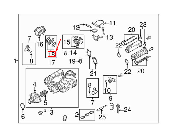06E145272C - NEW AUDI A6 AVANT C7 THROTTLE BODY SEAL O-RING 06E145272C ORIGINAL