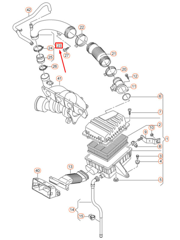 06F129654 - NEW AUDI A1 MK1 ENGINE AIR INTAKE HOSE 06F129654
