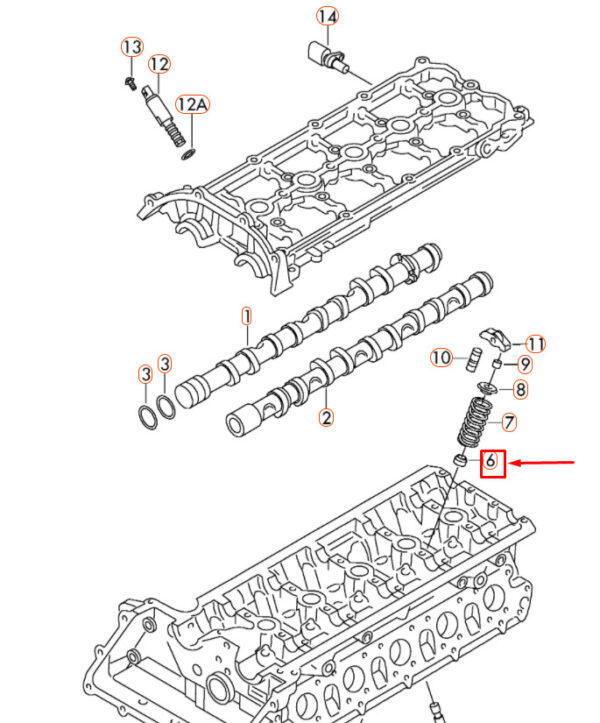 06L109675 - NEW AUDI Q3 RS 8U ENGINE OUTLET VALVE STEM SEAL 06L109675 ORIGINAL
