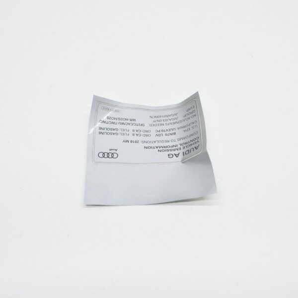 06M010533D - NEW AUDI Q5 FY EMISSION LABEL DATA PLATE 06M010533D ORIGINAL